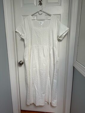 Tradlands White Maxi Dress with Square Neck
